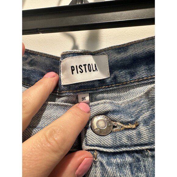 Pistola Jeans Presley Distressed High Rise Relaxed Roller Size 31 Womens Box A - Picture 2 of 4